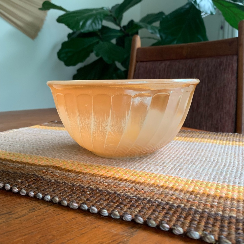Vintage Fire King Peach Lustre Milk Glass Bowl